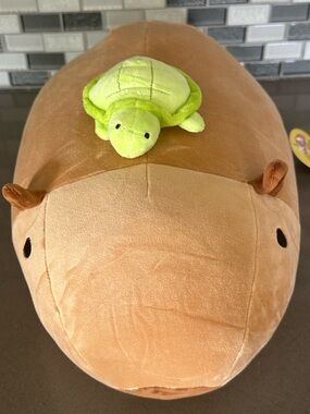 Capybara With Turtle Riding on Back Plush / Kawaii / Limited Edition / 14” / NEW